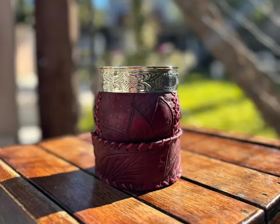Mate Campero Cuero Repujado Virola Y Guarda Alpaca Labrada + Envío Gratis - Image 5