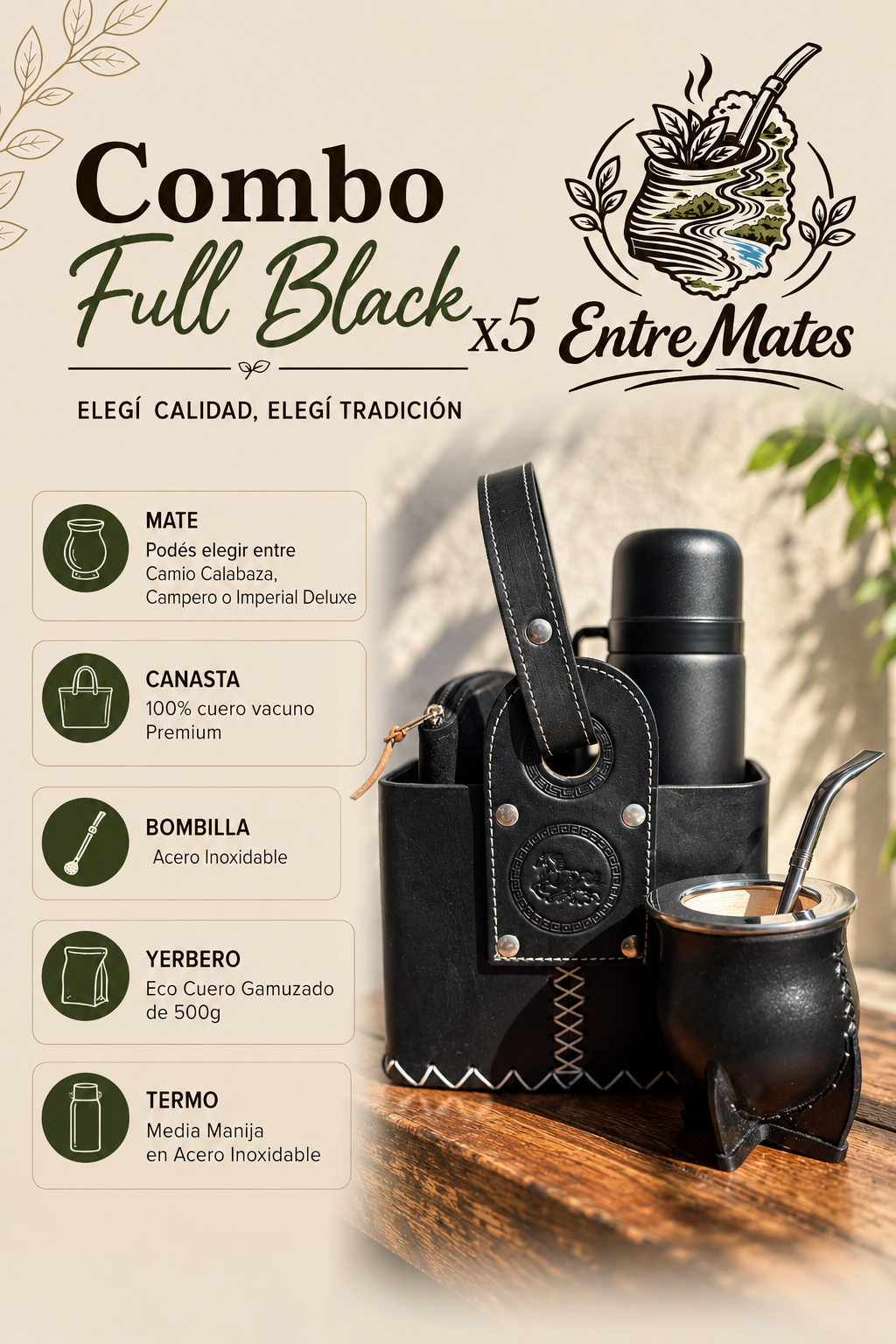 Set Full Black + Envío Gratis