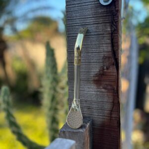 Bombillón Curvo Alpaca Con Pico Bronce + Envío Gratis