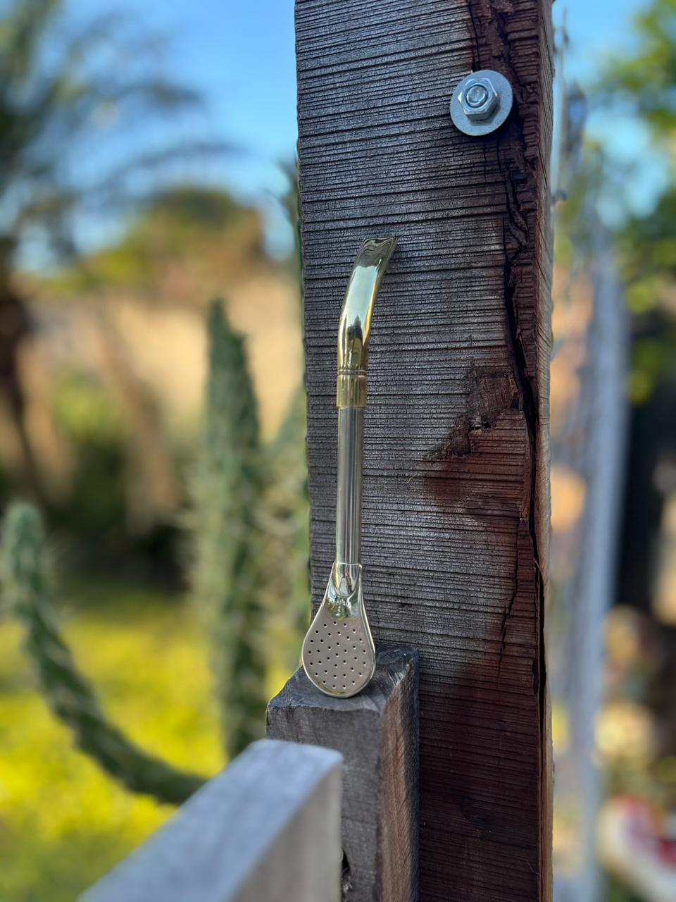 Bombillón Curvo Alpaca Con Pico Bronce + Envío Gratis