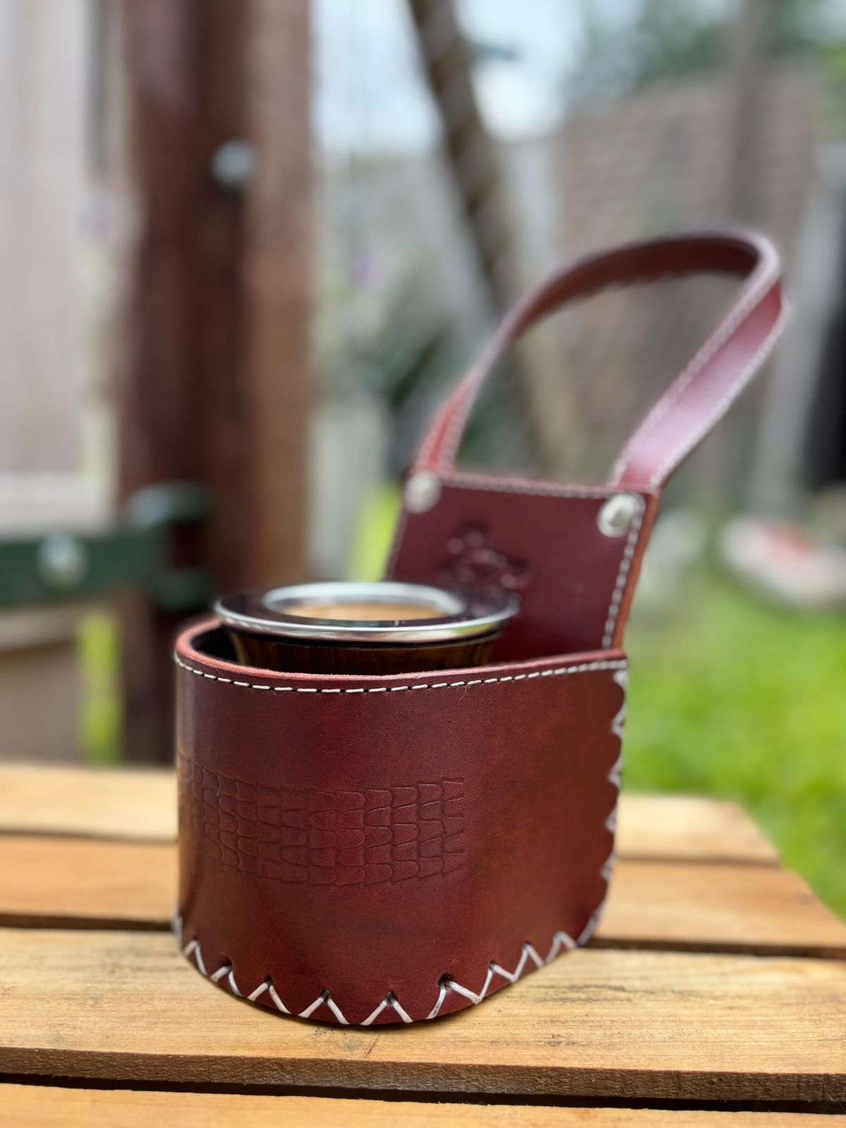 Porta Mate 100% Cuero Vacuno Cosido Y Reforzado + Envío Gratis - Image 3