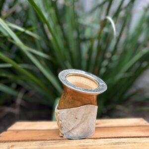 Mate Criollo Virola Alpaca Con Posa De Cuero + Envío Gratis