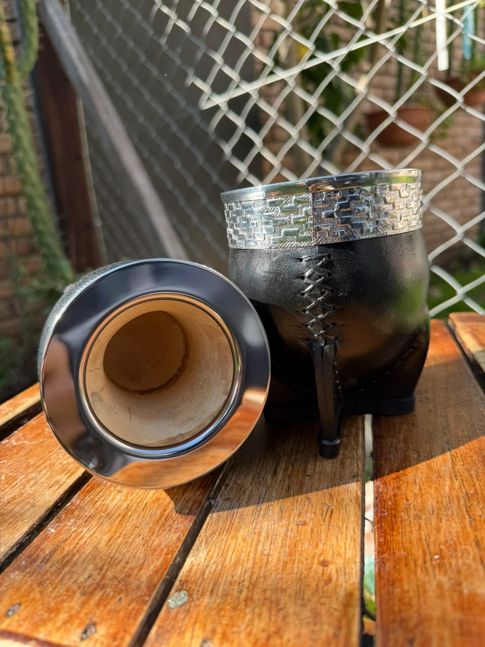 Mate Imperial Calabaza Cuero Virola Acero Inox + Bombilla Pico de Loro + Envío Gratis - Imagen 3