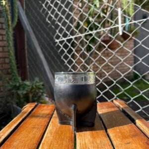Mate Imperial Calabaza Cuero Virola Acero Inox + Bombilla Pico de Loro + Envío Gratis