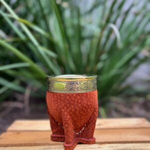 Mate Imperial Cuero Carpincho Alpaca Calabaza + Bombilla Pico de Loro + Envío Gratis