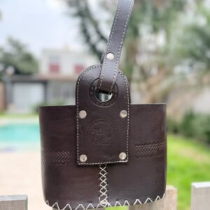 Canasta Matera Ovalada 100% Cuero Vacuno Cosido Y Reforzado + Envío Gratis